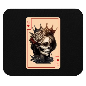 Discover Queen of Hearts Gothic Poker Card Game Halloween Mouse Pads