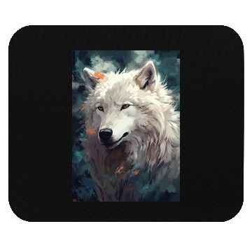 Discover white wolf Mouse Pads