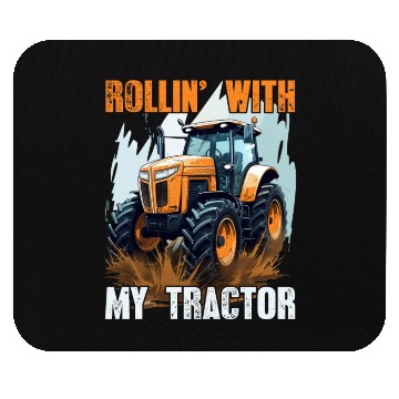 Discover Rollin' With My Tractor Farmer Gift Agriculture Mouse Pads