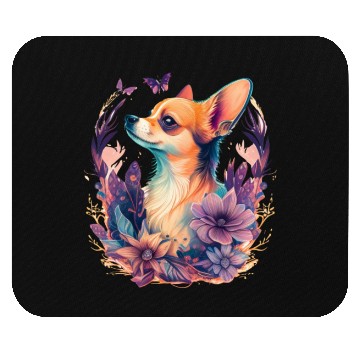 Discover Chihuahua | Cute Dog | Beautiful | Flowers | Girl Mouse Pads