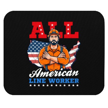 Discover Lineman Pole All American Line Worker Mouse Pads