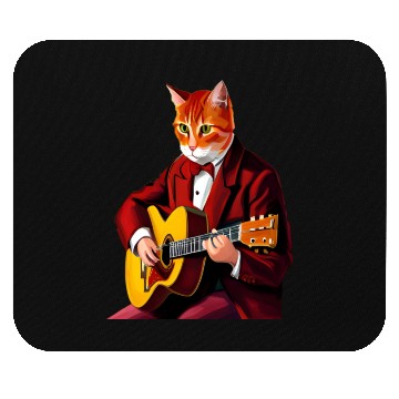 Discover Cat playing guitar Mouse Pads | mens cat playing guitar