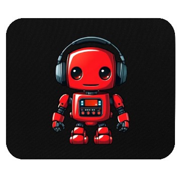 Discover Music Red Robot 2 Mouse Pads