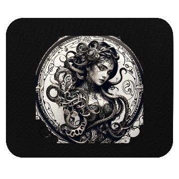 Discover T Tattoo black lines an octopus wrapped Mouse Pads