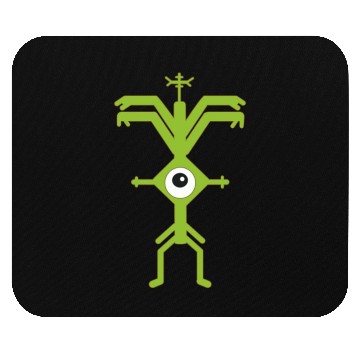 Discover Psychedelic Man Logo green Mouse Pads