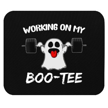 Discover Working On My Boo Mouse Pads Ghost Workout Gym Halloween