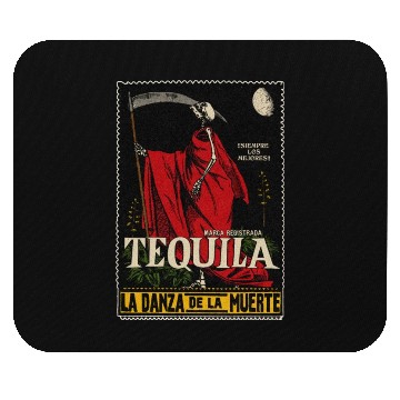 Discover Vintage Mexican Tequila Calavera Mouse Pads