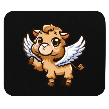 Discover Angel Camel: Heavenly Comic Style Mouse Pads