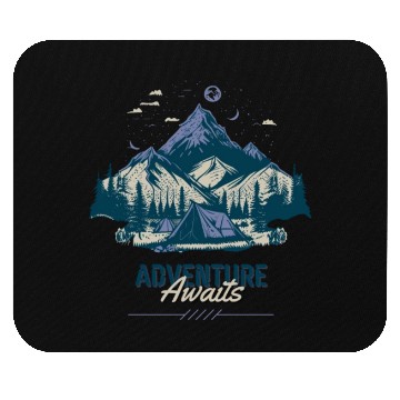 Discover Adventure Awaits, Lets Go Camping Mouse Pads