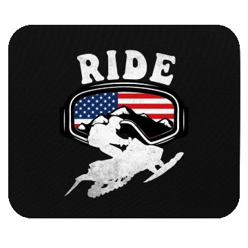 Discover Snowmobile RIDE Snowmobiling Winter Mouse Pads