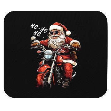 Discover Motorcyclist Santa Claus Motorcycle Christmas Mouse Pads