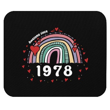 Discover Cute Rainbow Awesome 1978 - 45th Birthday w/ Mouse Pads