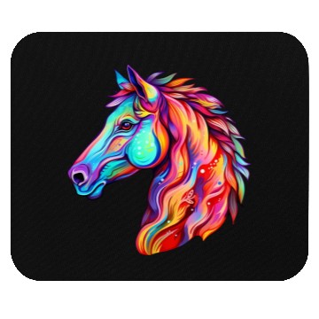 Discover Psychedelic Horse Head Gallop Equine Equestrian Mouse Pads