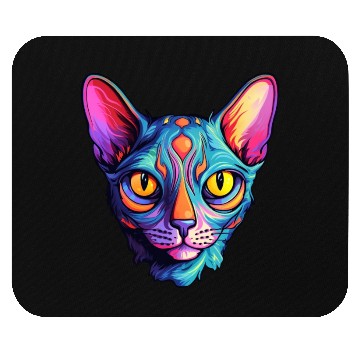 Discover Sphynx Cat kitty Psychedelic Vibrant Colors Mouse Pads