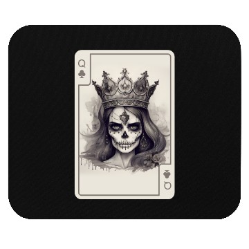 Discover Gothic Poker Card Game Creepy Queens Skull Mouse Pads