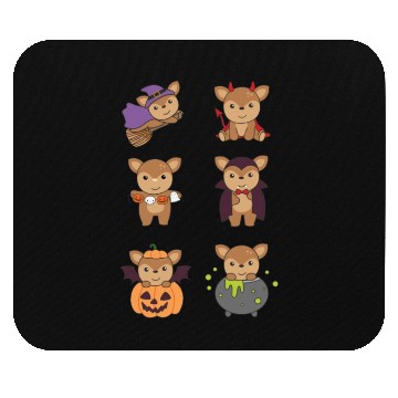 Discover Deer Halloween Devil Pumpkin Vampire Costume Mouse Pads