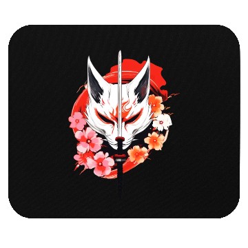 Discover Kitsune Fox Maske Kumiho Samurai Japan Anime Mouse Pads