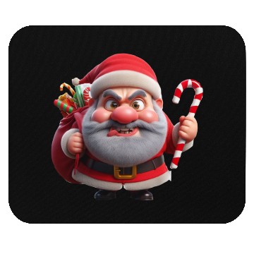 Discover Crazy Santa with Candy Canes Mouse Pads