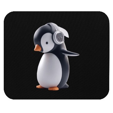 Discover Music Loving Penguin Mouse Pads
