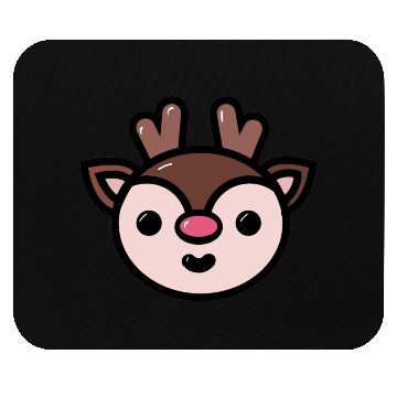 Discover Reindeer Face Mouse Pads