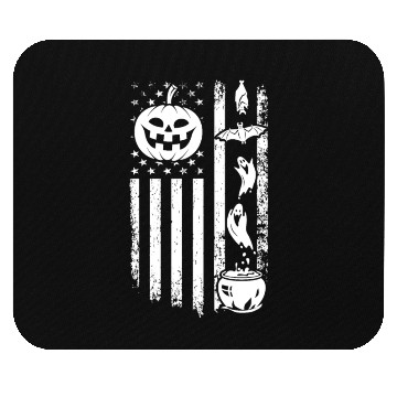 Discover Halloween US Flag Pumpkin Ghost Halloween Mouse Pads