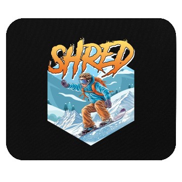 Discover Snowboarding SHRED Snowboarder Freestyle Mouse Pads