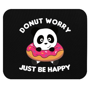 Discover Cute Panda Funny Animals In Donut Pink Mouse Pads