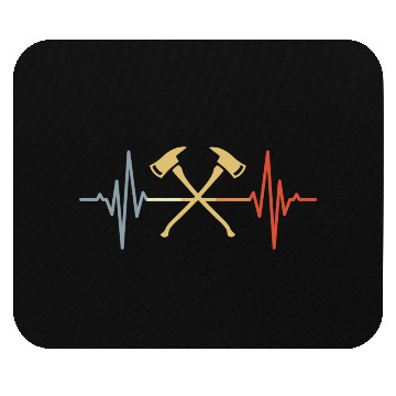 Discover Firefighter Axe Pulse Line Mouse Pads