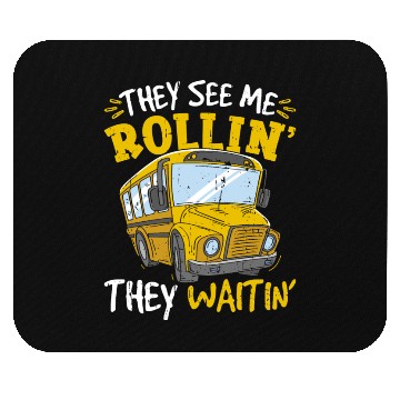 Discover Funny School Bus Driver Mouse Pads