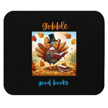 Discover Gobble Good Book Thanksgiving Library Turkey Fall Mouse Pads