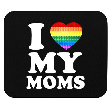 Discover I Love My Moms Rainbow Heart Gay Pride Lgbt Flag Mouse Pads