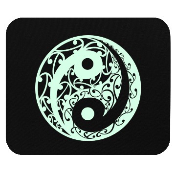 Discover Yin And Yang In A Light Green Colour Mouse Pads