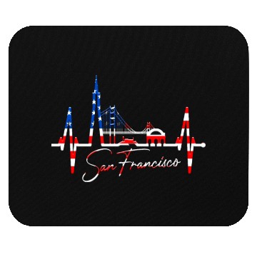 Discover San Francisco Skyline Heartbeat California Lover Mouse Pads