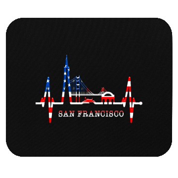 Discover San Francisco Skyline Heartbeat California Lover Mouse Pads