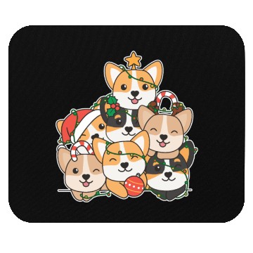 Discover Corgi Christmas Tree Funny Animal Christmas Mouse Pads