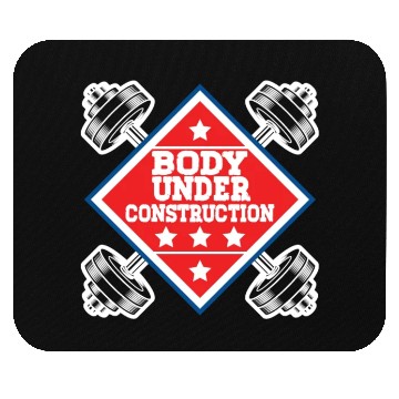 Discover Body Under Construction Gym Workout Mouse Pads