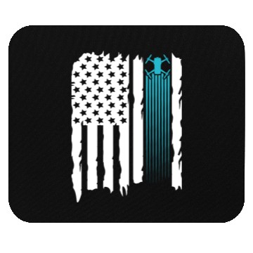 Discover drone us flag Mouse Pads