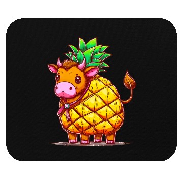 Discover Cow in pineapple costume - Fruity joy Mouse Pads