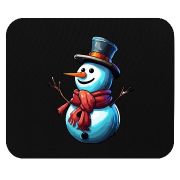 Discover Snowman / Winter / Snowflake / White / Frosti Mouse Pads