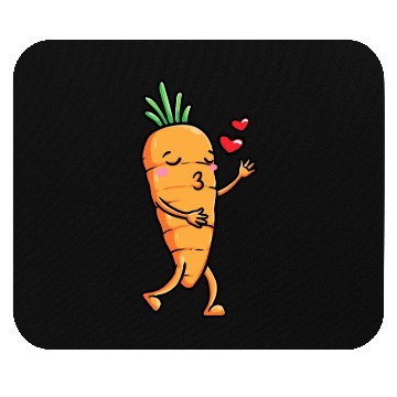 Discover Carrot Emoticon Vegetable Vegan Vegetarian Mouse Pads