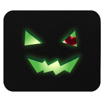 Discover Glowing Green See-Through Jack-O-Lantern w/ Heart Mouse Pads