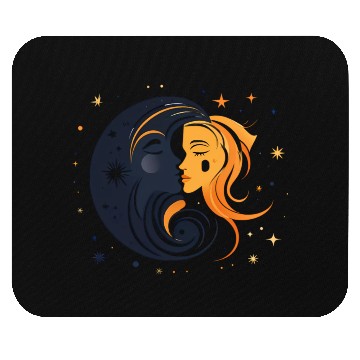 Discover Women And Moon Graphic Mouse Pads