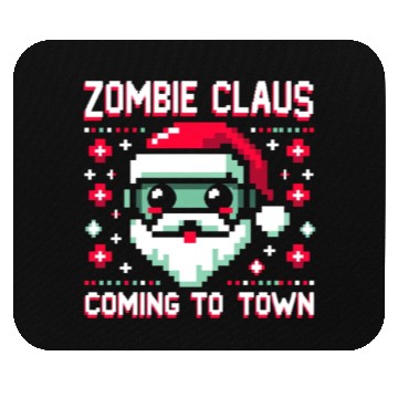 Discover Zombie Claus - Undead Santa with an 8bit Twist Mouse Pads