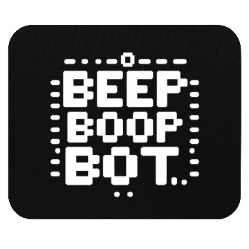 Discover Beep Boop Bot - Retro 8-bit Robot Typography Mouse Pads