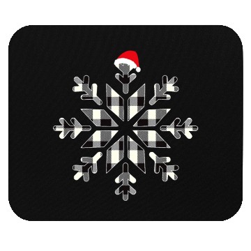 Discover White Black Christmas Buffalo Plaid Snowflakes Mouse Pads