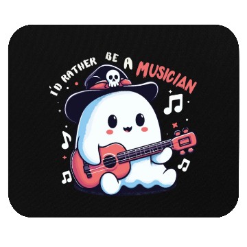 Discover cute ghost playing guitar, Id rather be musician Mouse Pads