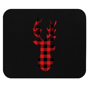 Discover Buffalo Plaid Deer HeaD Mouse Pads