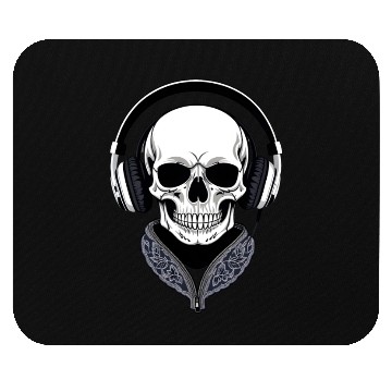 Discover A Skull With Headphones Mouse Pads