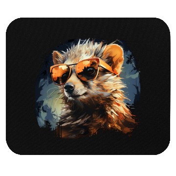 Discover Cute Hedgehog with Sunglasses Gift Mouse Pads