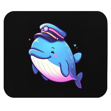 Discover Whale Sailor Cap Boat Captain Cap Boating Whale Mouse Pads